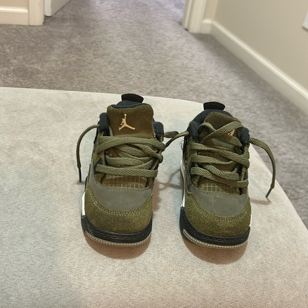 Jordan 4 Retro Toddlers Medium Olive Craft Medium Olive Sneakers Size 7